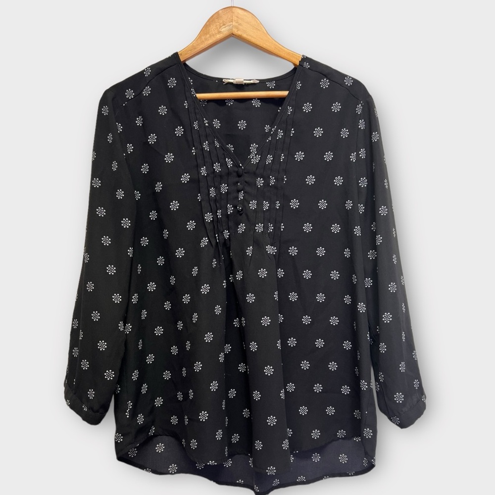 Fun2fun | Black Polyester Floral Pattern Blouse |… - image 1
